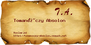 Tomanóczy Absolon névjegykártya